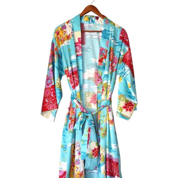 Natori Pacifica Multicolor Geisha Robe Size Small Sleepwear Asian lightweight - Picture 4 of 10